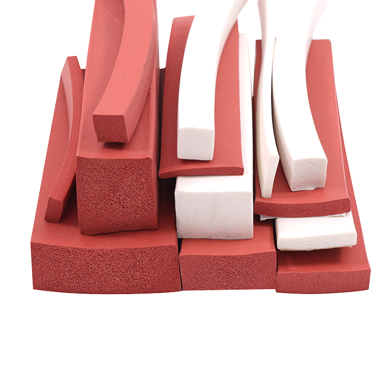 High-Temperature Silicone Strip Slot Foam Seal Square Rubber Gasket for Door Seals EPDM Industrial Custom