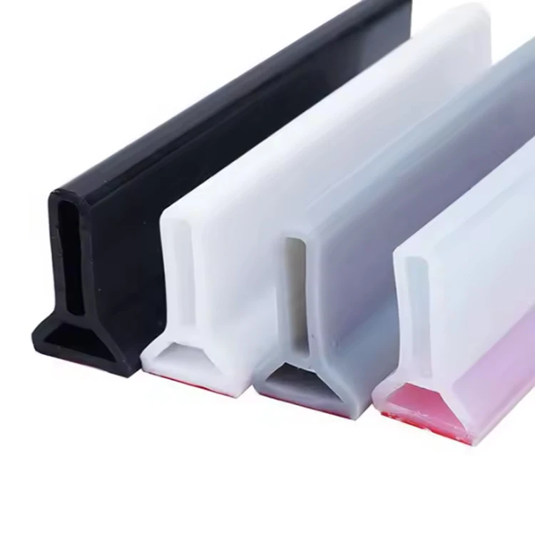 Bathroom Threshold Collapsible Retaining Strip Water Dam Shower Tray with Bendable Silicone Bathroom Product Blocking Water